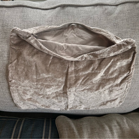 16x15 Taupe Velour Square Throw Pillow Cover - Picture 2 of 4